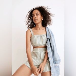 Madewell Organic Cotton Crop Tank Sz Large & High-Waist Pull-On Shorts Sz Medium